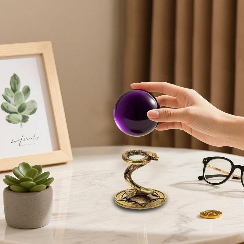 GeryVtee 4PCS Crystal Ball Stand Sphere Display Stand Metal Crystal Holder Balls Ornament Rack Holder Metal Base Snake Shape(Retro) - Image 5
